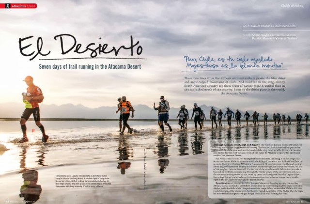 Daniel Rowalnd leads the Atacama Crossing 2013 field en-route to victory (Picture Shaun Boyte in Trail Magazine Issue 7 - dwrowland.com)